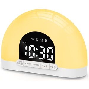 Digital Sunrise Alarm Clock - Yellow Wake Light